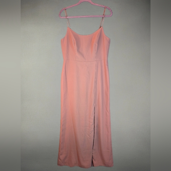 After Six Womens Formal Gown Sz 14 Sienna Color Fitted Side Leg Slit Bridemaid - Picture 2 of 11